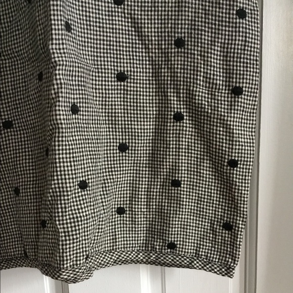 Vintage 90s does 60s Italian linen backless gingham polka dot shift dress - Picture 4 of 9